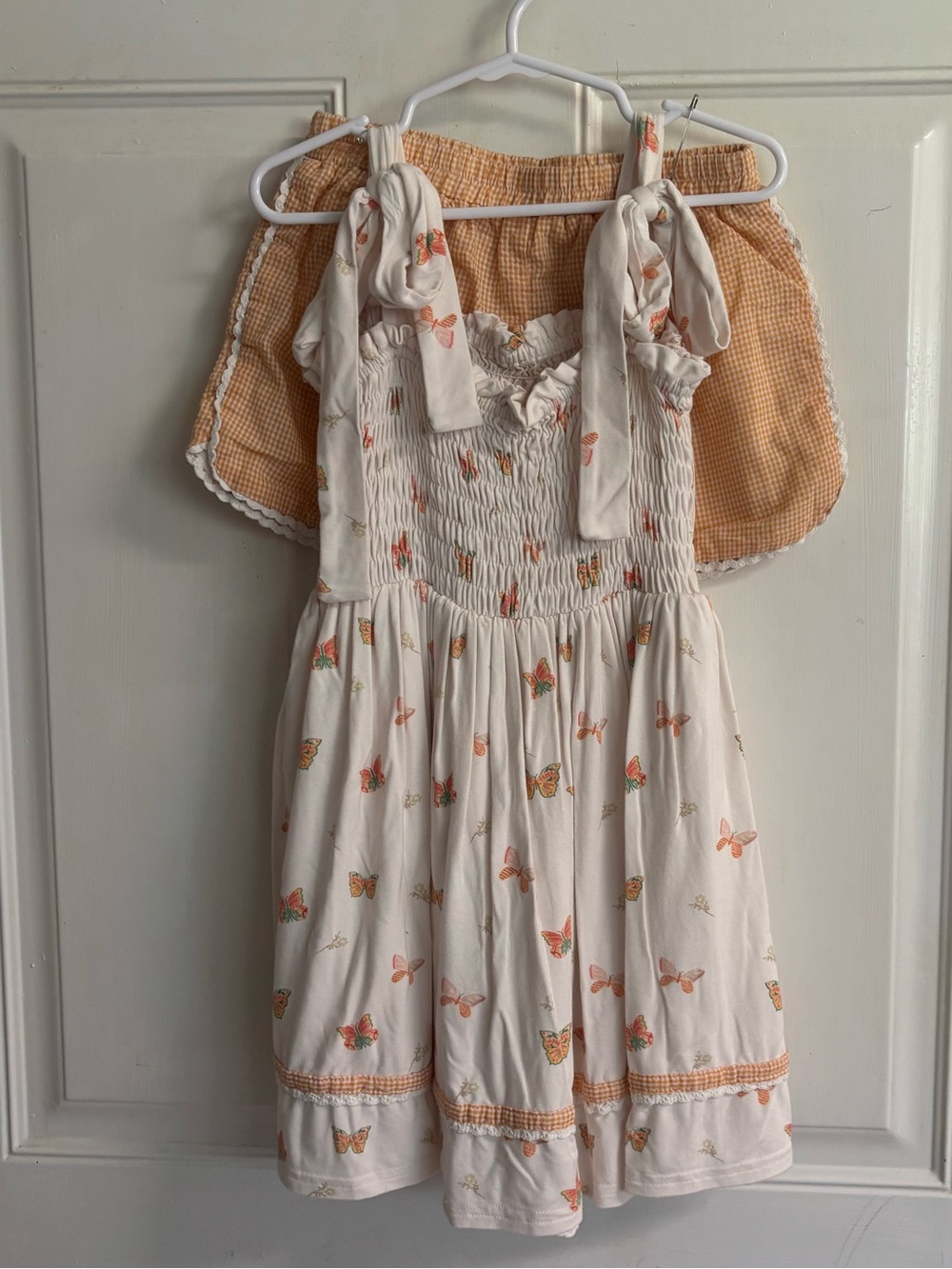 Size 7 Love & Grow Clothing Co. Butterfly Smocked Tunic and Shorts Set.  In EUC!